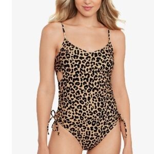 SALT & COVE Juniors Lace-Up-Sides One-Piece Swimsuit,swimwear Size S, L